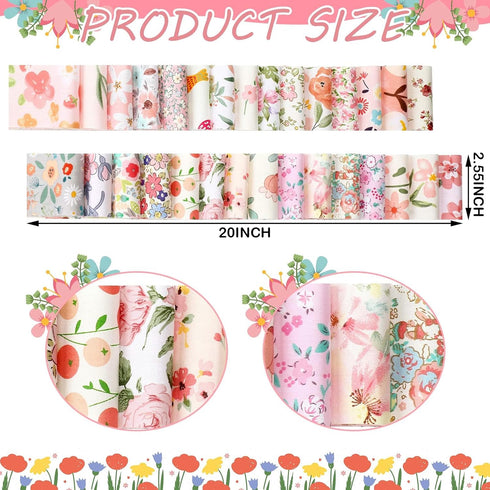 100 Pcs Cotton Fabric Patchwork Quilting Strips 2.56 Inch Precut Patchwork Roll Japanese Style Cotton Fabric Quilting Fabric Strips Craft for DIY ...