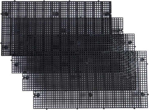 ALEGI Aquarium Grid Isolate Board Divider Fish Tank Bottom Black Filter Tray Plastic Crate (4pcs Black)...