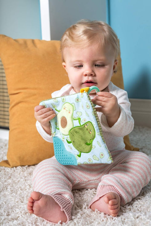 Mary Meyer Crinkle Teether Toy with Baby Paper and Squeaker, 6 x 6-Inches, Yummy Avocado (44141)...