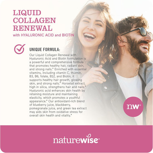 NatureWise Liquid Collagen for Women & Men 4000mg, Collagen Peptides with Biotin for Hair, Skin and Nails + Vitamin C + Vitamin B Complex - Collag...
