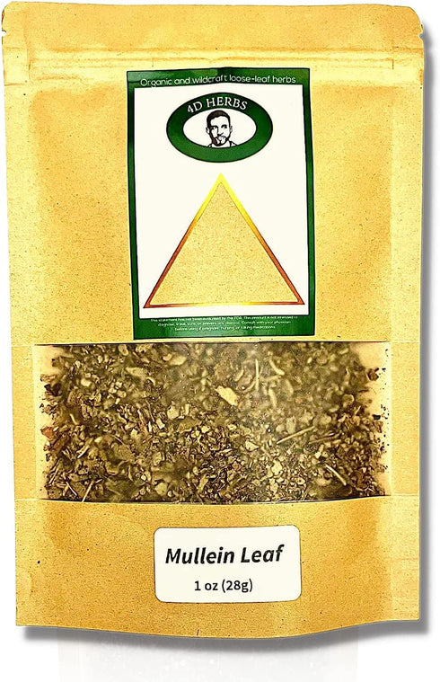 100% Natural Mullein Leaf Organic Tea - Herbal Expectorant for Respiratory - Support Lung Cleanse Caffein-Free Non-GMO Natural and Immune Support ...