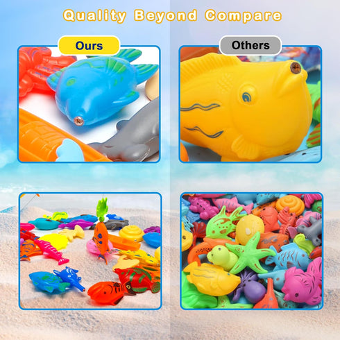 46PCS Magnetic Fishing Bath Toys Game Set,Swimming Fish Toys for Bathtub,Water Table Bathtub Toys for Toddlers Kids Age 3-6, Pool toys for Pretend...