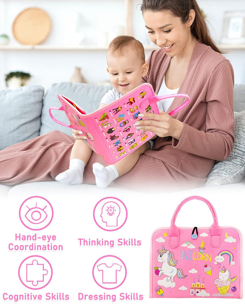 Exorany Busy Board Montessori Toys for 1 2 3 4 Year Old Girls & Boys Birthday Gifts, Sensory Toys for Toddlers 1-3, Educational Travel Toys, Presc...