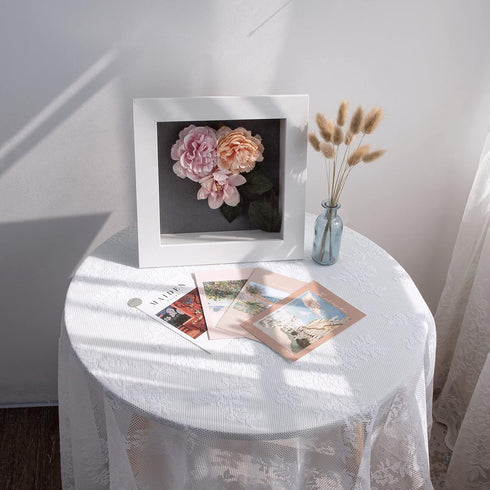 Golden State Art, 8x8 Shadow Box Frame Display Case, 2-inch Depth, Great for Collages, Collections, Mementos, 6 Pins Included (White, 1 Pack)...