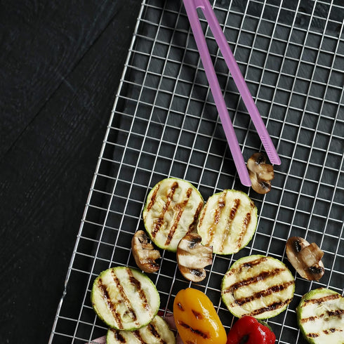 Toaster Tongs - (Set of Two) Silicone Tongs for Cooking - Toast Tongs - Salad Tongs - Cooing Tongs - Rubber Tongs - Plastic Tongs - Mini Tongs - S...