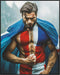 Posterizer 1 pcs-abstract football / soccer suoer hero with flag costume-Sports & Hobby Art Gifts for sports fans Decor for Home & Office- unframe...