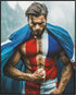 Posterizer 1 pcs-abstract football / soccer suoer hero with flag costume-Sports & Hobby Art Gifts for sports fans Decor for Home & Office- unframe...