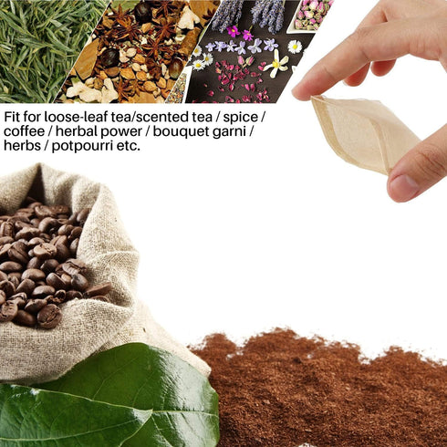 300PCS Tea Filter Bags, Disposable Paper Tea Bag with Drawstring Safe Strong Penetration Unbleached Paper for Loose Leaf Tea and Coffee?6x8CM?...
