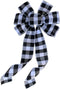 Buffalo Plaid Christmas Wreath Bow - 10" Wide, 18" Long Pre-Tied Bow, Black and White Checkers, Fall Decor, Door Decoration, Swag, Wreath, Garland...