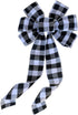 Buffalo Plaid Christmas Wreath Bow - 10" Wide, 18" Long Pre-Tied Bow, Black and White Checkers, Fall Decor, Door Decoration, Swag, Wreath, Garland...