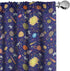 Lunarable Space Curtains, Astronomy Themed Composition with Hand Drawn Planets Sun Rockets Stars and Astronauts, Window Treatments 2 Panel Set for...