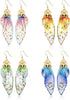 4 Pairs Butterfly Wing Drop Earrings Butterfly Fairy Dangle Earrings Multicolored Butterfly Wing Hook Earrings Simulation Insect Butterfly Wings f...