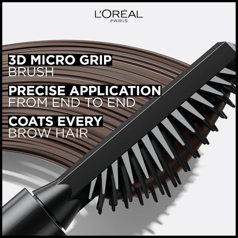 L'Oreal Paris Infallible Volumizing 24H Wear Brow Mascara, Long Lasting Eyebrow Makeup for 2X Fuller Eyebrows, 4.0 Dark Brunette, 0.13 Fl Oz...