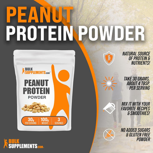 BulkSupplements.com Peanut Flour Protein Powder - Deffated Peanut Flour, Peanut Protein Powder - Peanut Protein Flour, Gluten Free, 30g per Servin...