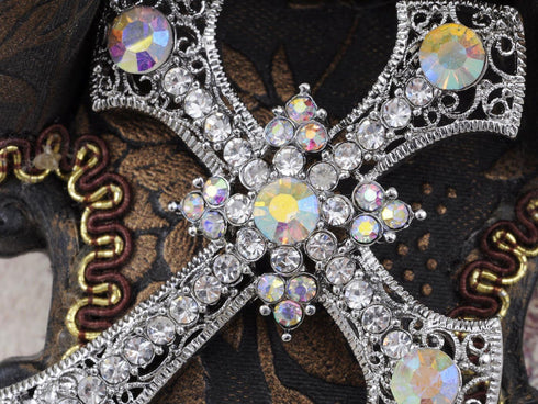 Alilang Holy Anglo Saxon Clear Crystal rhinestone Christian Cross Jewelry Pin Brooch...