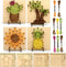 Janlaugh Set of 4 Summer String Art Kit Palm Trees Cactus Sunflowers Pineapple String Art Craft Wood Box Sign Make Your Own String Art Board with ...