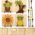 Janlaugh Set of 4 Summer String Art Kit Palm Trees Cactus Sunflowers Pineapple String Art Craft Wood Box Sign Make Your Own String Art Board with ...