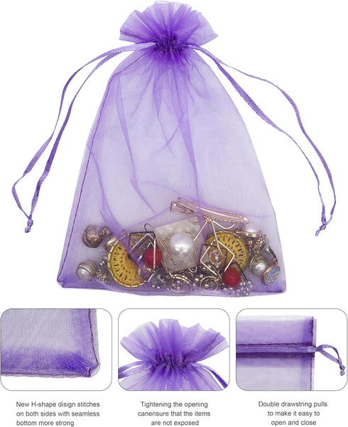 120PCS Sheer Organza Bags 5X7 inches Mesh Drawstring Gift Bags Small for Jewelry Wedding Party Baby Shower Favor Bags (Rainbow )...