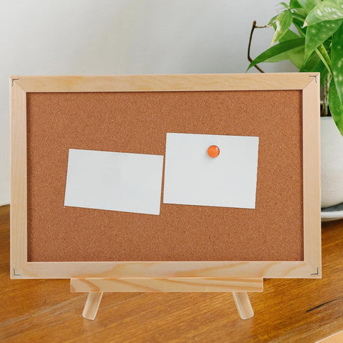 MAGICLULU Wooden Frame Message Board Pin Board for Wall Wood Easel Display Stand Memo Board Display Tripod Holder Stand Wood Tripod Easel Cork Mes...