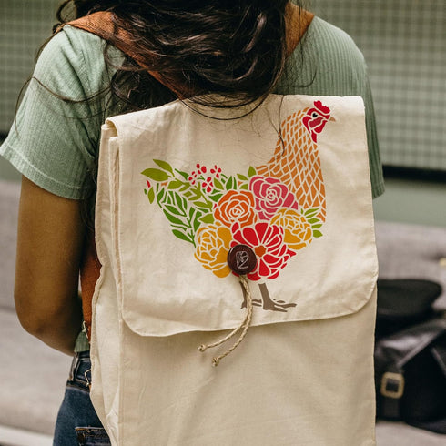 FINGERINSPIRE Chicken Stencil 11.8x11.8inch Rooster with Flowers Grass Drawing Template Hen Rooster Farmhouse Stencil Plastic PET Painting Stencil...