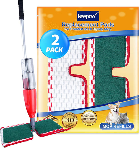 KEEPOW Mop Pads Refills Deep Clean Compatible with O-Cedar Promist Max Spray Mop Double-Side Deep Clean Washable Reusable Flip Mop Pads Replacemen...
