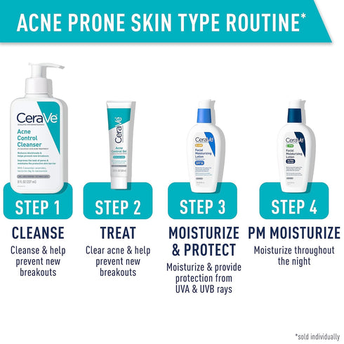CeraVe Acne Treatment Face Wash | Salicylic Acid Cleanser with Purifying Clay, Niacinamide, and Ceramides | Pore Control and Blackhead Remover | 8...