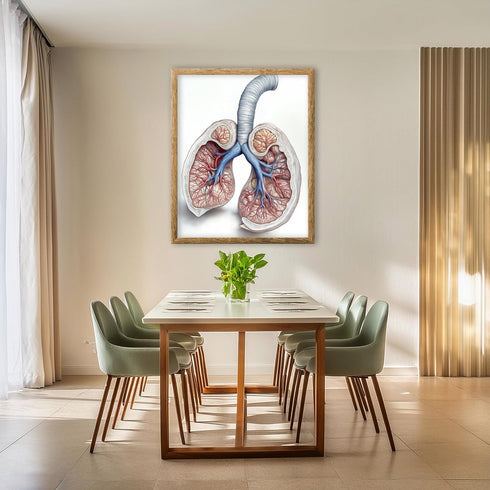 Posterizer 1 pcs-detailed anatomical illustration of the human lungs 1-Teachers & Classrooms-Abstract & Modern Art-School and classroom art- unfra...