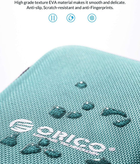 ORICO Hard Drive Case 2.5 inch External Drive Storage Carrying Bag Waterproof Shockproof with Inner Size 5.5x3.5x1.0inch for Organizing HDD and El...