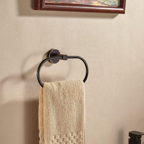 Bronze Towel Ring, Bathroom Towel Holder, Bath Oil Rubbed Hand Towel Rack Hanger Wall Mounted Farmhouse...