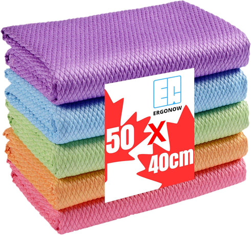 Extra Large Streak Free Glass Cleaning Cloth, Lint Free Nanoscale Microfiber Tower, Fish Scale Glass Cleaning Cloth, Polishing Tower for Window Mi...