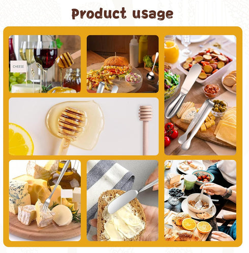 Spreader Knife Set,8-Piece Cheese and Butter Spreader Knives,Mini Serving Tongs,Stainless Steel Multipurpose Butter Knives Used for Cheese, Cold B...