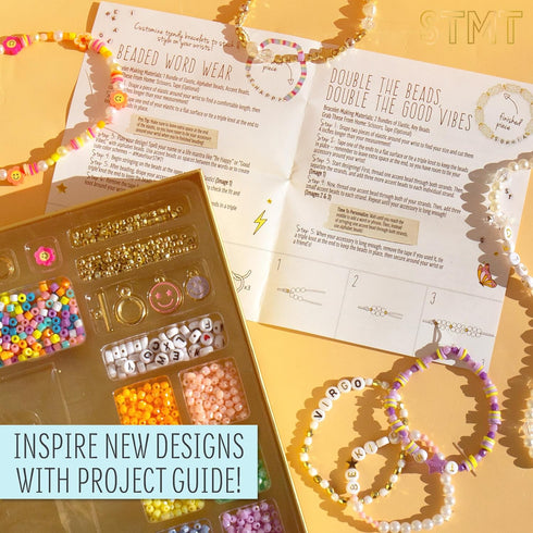 STMT DIY Beaded Jewelry, Makes 15 Premium Jewelry Pieces, Quality Bracelet Making Kit, Features Letter Beads for Bracelets, Enameled Bracelet Char...