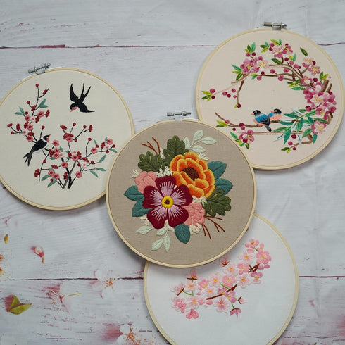 4 Set of Full Range Embroidery Kits for Beginners Stamped Embroidery kit That Includes Embroidery Cloth (kit 2)......