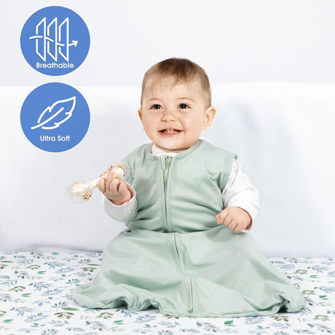 Baby Sleep Sack 12-18 Months Baby Wearable Blanket 100% Rayon Cotton 2-Way Zipper Toddler Sleeping Sack?Comfy Soft Lightweight TOG 0.3...