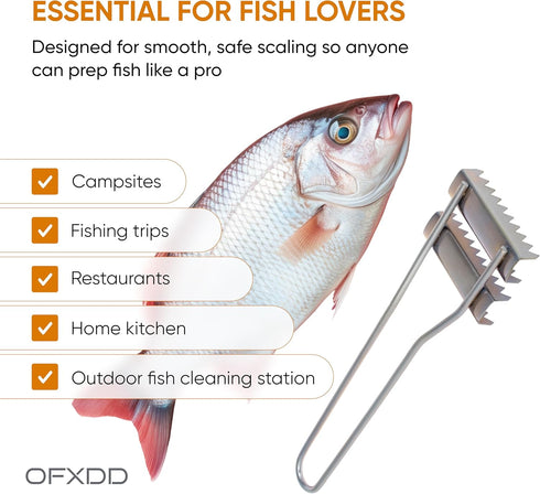 Fish Skin Scraper - Stainless Steel Fish Cleaning Tool- Fish Skin Remover - Clean Scaler Brush - Fish Cleaner...