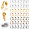 Kenning 42 Pieces Clip-On Earring Converter with Easy Open Loop Brass Clip-On Earring Converter for None Pierced Component DIY Turn Any Studs 7 Co...
