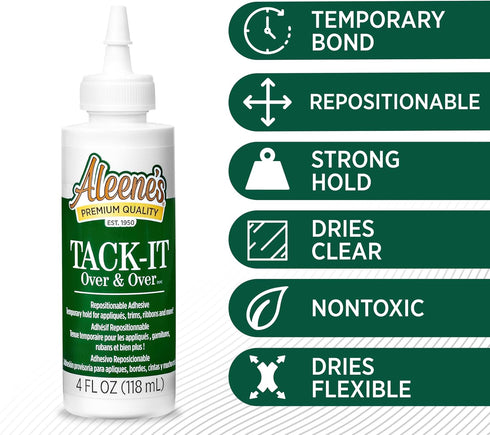 Aleene's 29-2 Tack-It Over & Over Liquid Glue 4oz, Clear...
