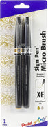Pentel Arts Sign Pen Micro Brush, Gold & Silver Ink, 2-pk (SESF30BPXZ)...