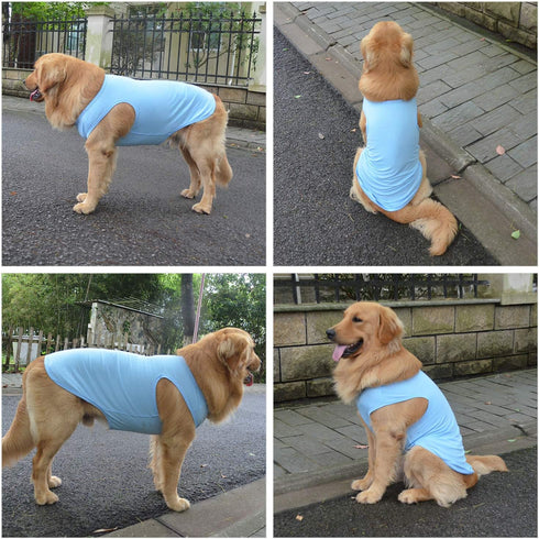 2018 Pet Clothes Dog Clothing Blank T-shirt Tanks Top Vests for Small Middle Large Size Dogs 100% Cotton Dog Summer Vest Classic (XS, Light-blue)...