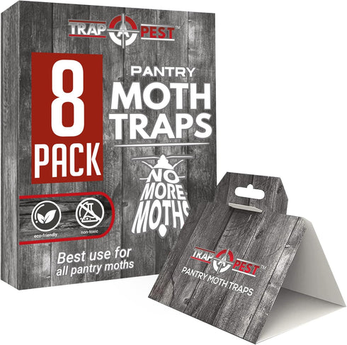 8 Pack Pantry Moth Traps- Safe and Effective for Food and Cupboard- Glue Traps with Pheromones for Pantry Moths...