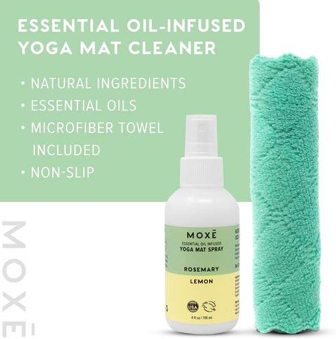 MOXE Yoga Mat Cleaner, 4 Ounces (Lavender Chamomile & Rosemary Lemon, 1 Each)...