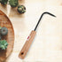 Bonsai Root Hook, 22cm Manganese Steel Single Claw Gardening Hook Root Pick Rake Bonsai Tool Handle Weeder with Comfortable Wooden Handle for Outd...