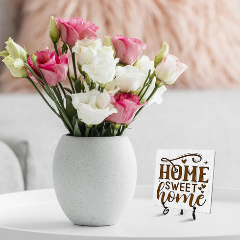 Home Desk Decor, Home Sweet Home Sign With Iron Stand, Housewarming Gifts For Women Men Family New House Owner Neighbours, Rustic Farmhouse Home L...