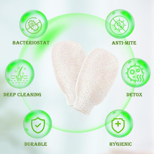2PCS Exfoliating shower Gloves Dual Texture for Shower, Spa, Massage and Body Scrubs,Remover Exfoliate & Dead Skin Remover...