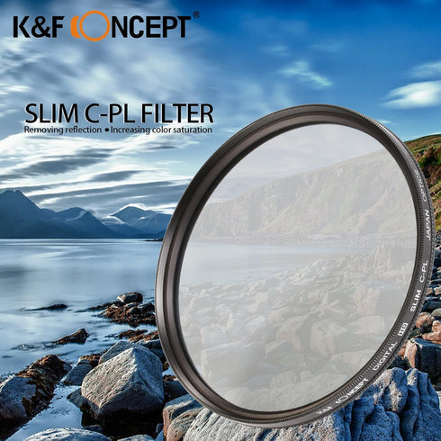 37mm Polarizing Filter, K&F Concept Circular Polarizer 37mm Super Slim Multi Coated Glass CPL Filter Compatible with Canon Nikon Digital Camera Le...