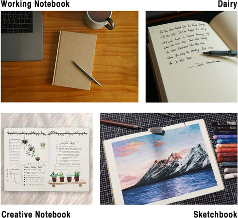 LABUK 4 Pack Blank Notebook Bulk, 120 Sheets Sketch Book 100gsm 5.6"x 8.3" Hardcover Sketchbook for Office School Travelers Gifts...