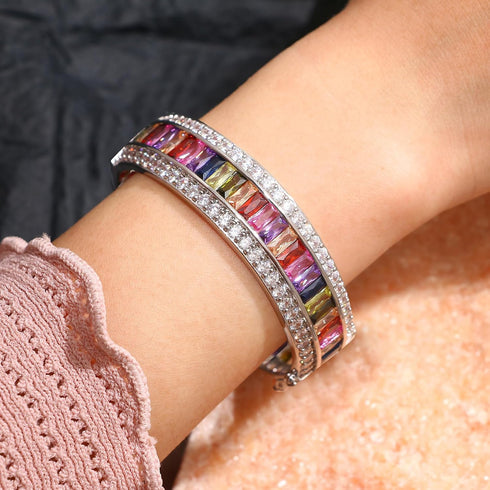 Women Amethyst Bracelets Garnet Ruby Blue Sapphire Tennis Bracelet Bridal Girl Girlfriend Jewelry...