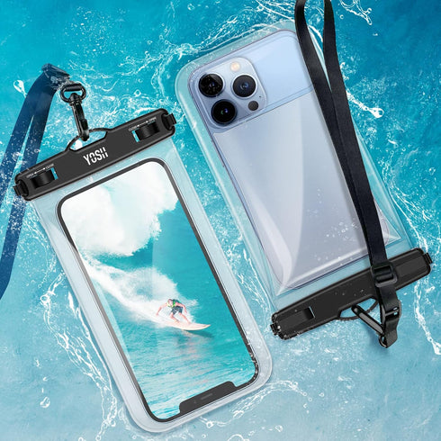YOSH IPX8 Floating Waterproof Phone Pouch, Floatable Waterproof Phone Case Dry Bag for Swimming with Adjustable Lanyard for iPhone 14 13 12 11 Pro...