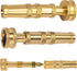 Hourleey Adjustable Twist Hose Nozzle, 4" Heavy-Duty Brass 3/4" GHT Hose Nozzle with 2 Garden Hose Rubber Washers (1 Pack)...