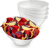 54oz White Plastic Serving Bowls (4 Pack) Large Disposable Snack Bowl Candy Dishes, Buffet Containers, Chips, Popcorn, Snacks, Punch, Salad Bar, P...